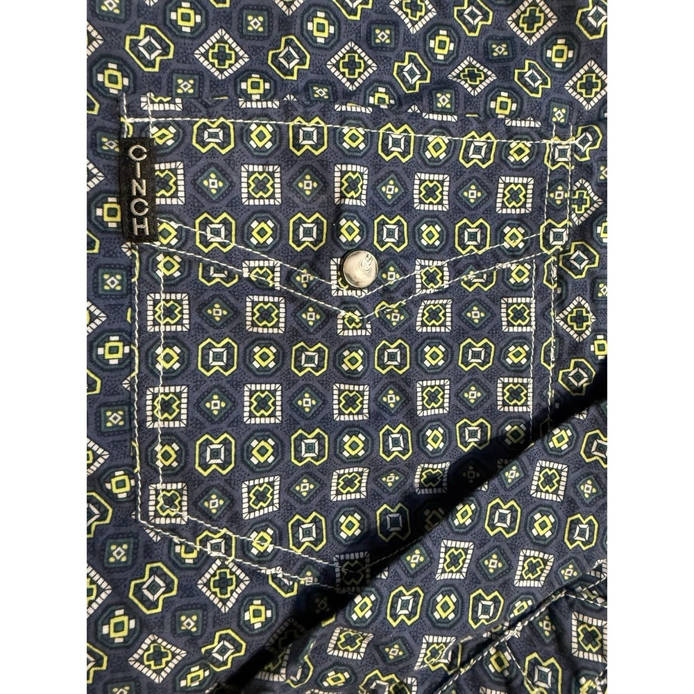 Cinch Western Shirt XL Modern Fit Snap Button Geometric Cowboy Rodeo - Picture 3 of 7